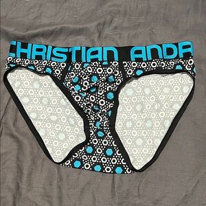 Andrew Christian Black and Blue Patterned Briefs